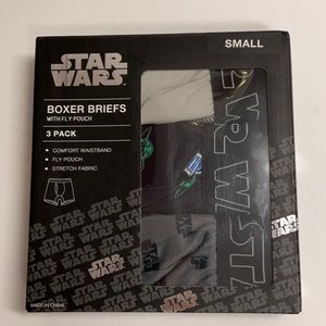STAR WARS Men’s sz Small Boxer Briefs Fly Pouch 3 Pack NEW in BOX
